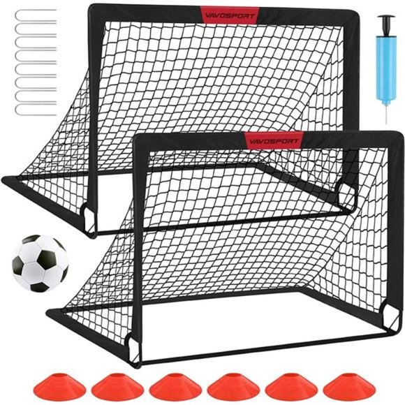 Kids Soccer Goals Set- 2 of 4' x 3' Portable Soccer Goal Training Equipment - Picture 1 of 6